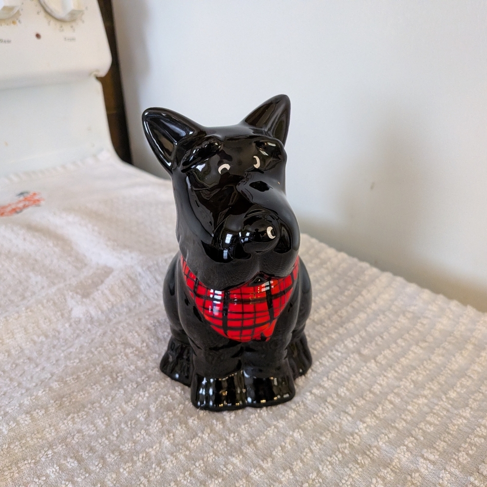 Vintage MSRF Design Scottie Terrier Dog Ceramic Sugar Bowl w/ Lid 6"